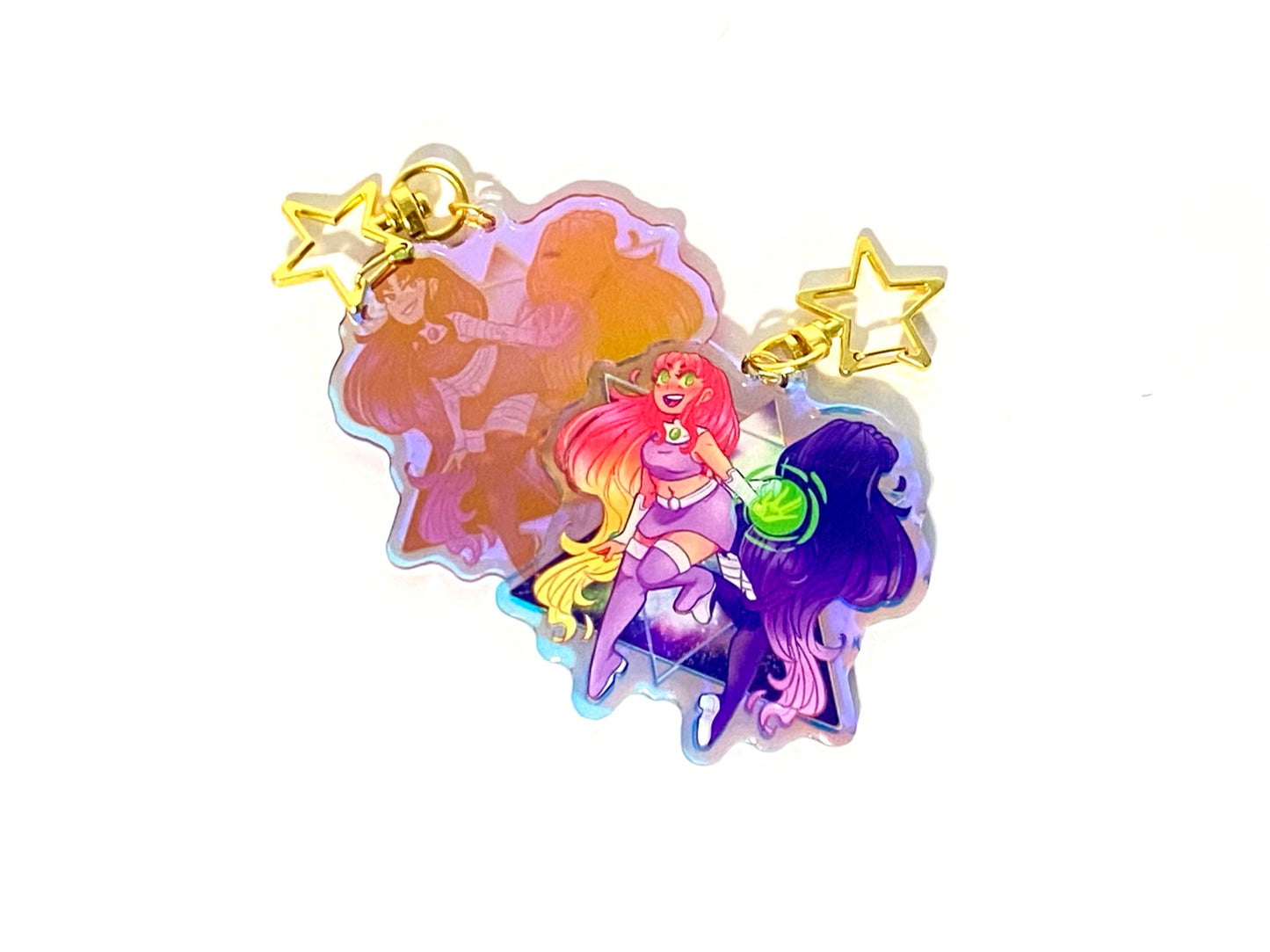 Starfire & Blackfire Holo Charm