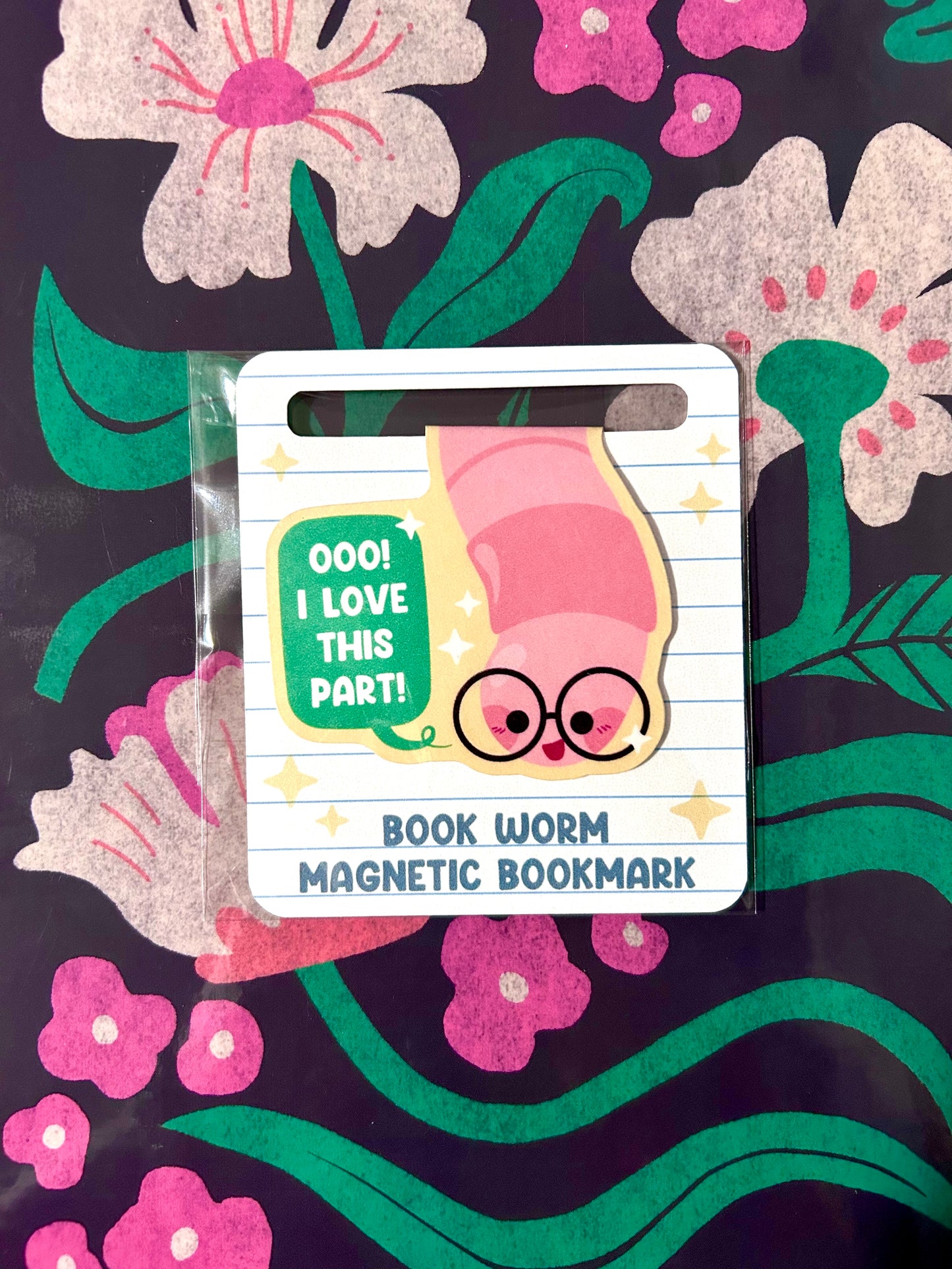 Magnetic Bookworm Bookmark