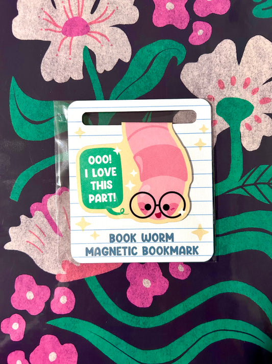 Magnetic Bookworm Bookmark