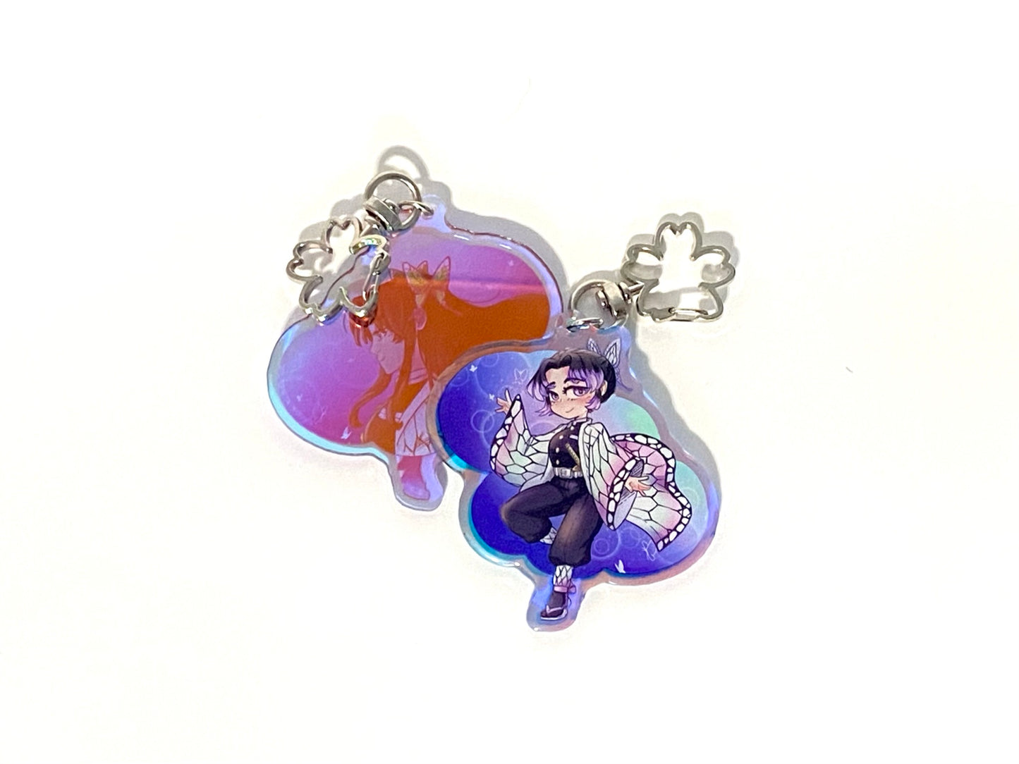 Butterfly Anime Girl Holo Charm